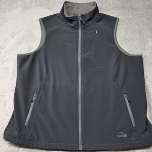 LLBean Full Zip Fleece Lined Vest Mens 3X R Dark Gray Outdoor Adventure Athletic